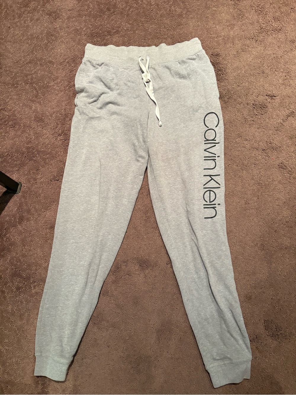 Calvin Klein Light Gray Women's Jogger Pants with Side Logo